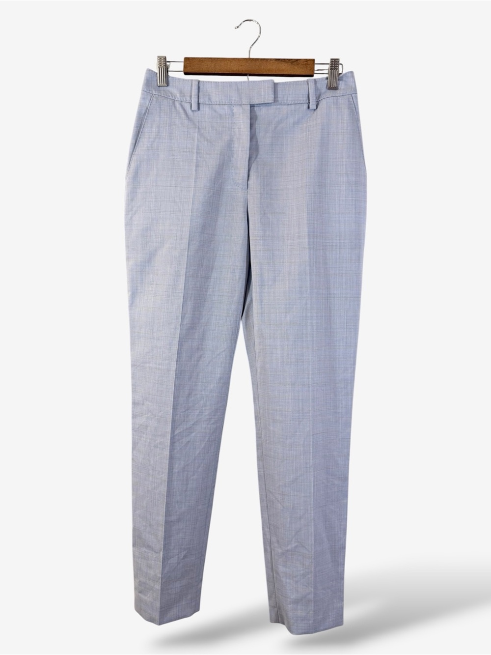 NWOT Hugo Boss Tamata Blue Virgin Wool Trousers Size 4 Business Office Designer